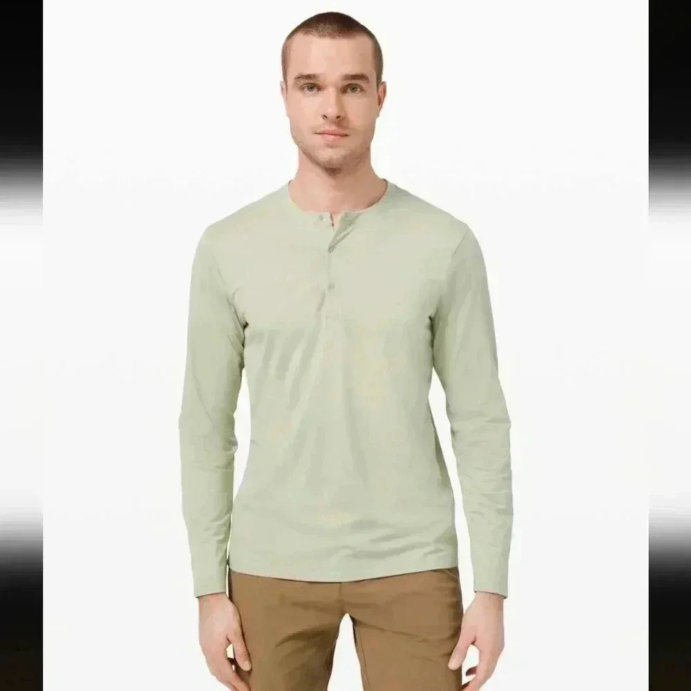 Lululemon The Fundamental Long Sleeve Henley Green Fern